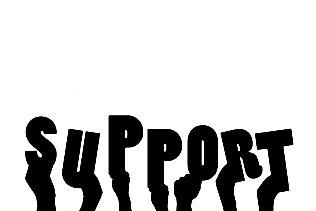 Transparent Background with Hands and Support Text Symbol