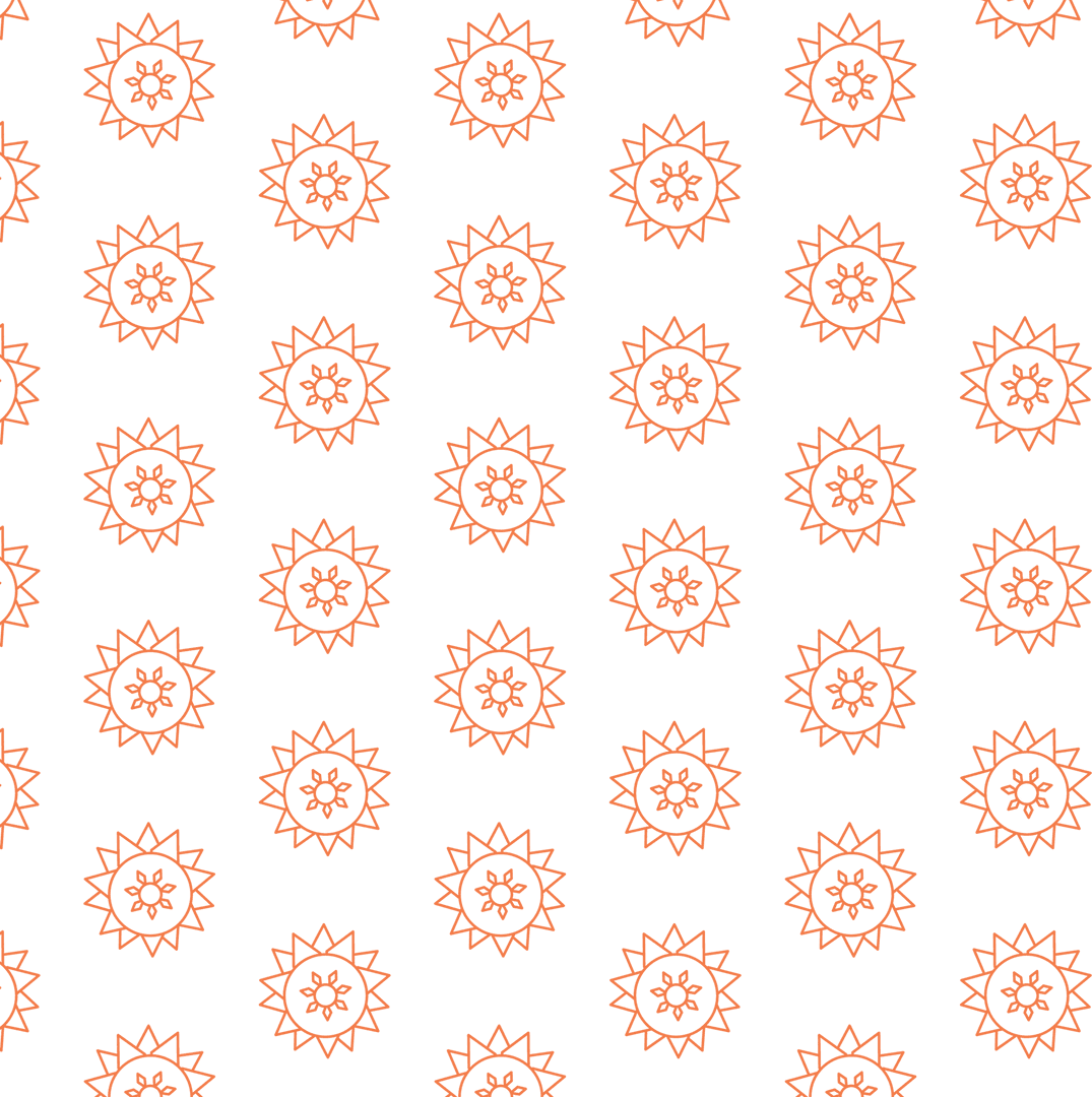 Orange Floral Pattern on Transparent Background for Decoration