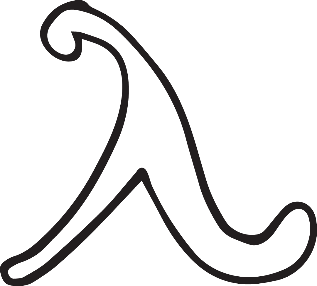 Geometric Symbol with Curved Design Transparent Background