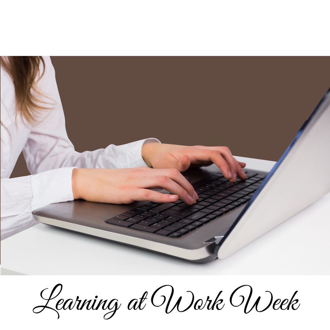 Businesswoman Typing on Laptop for Learning at Work Week