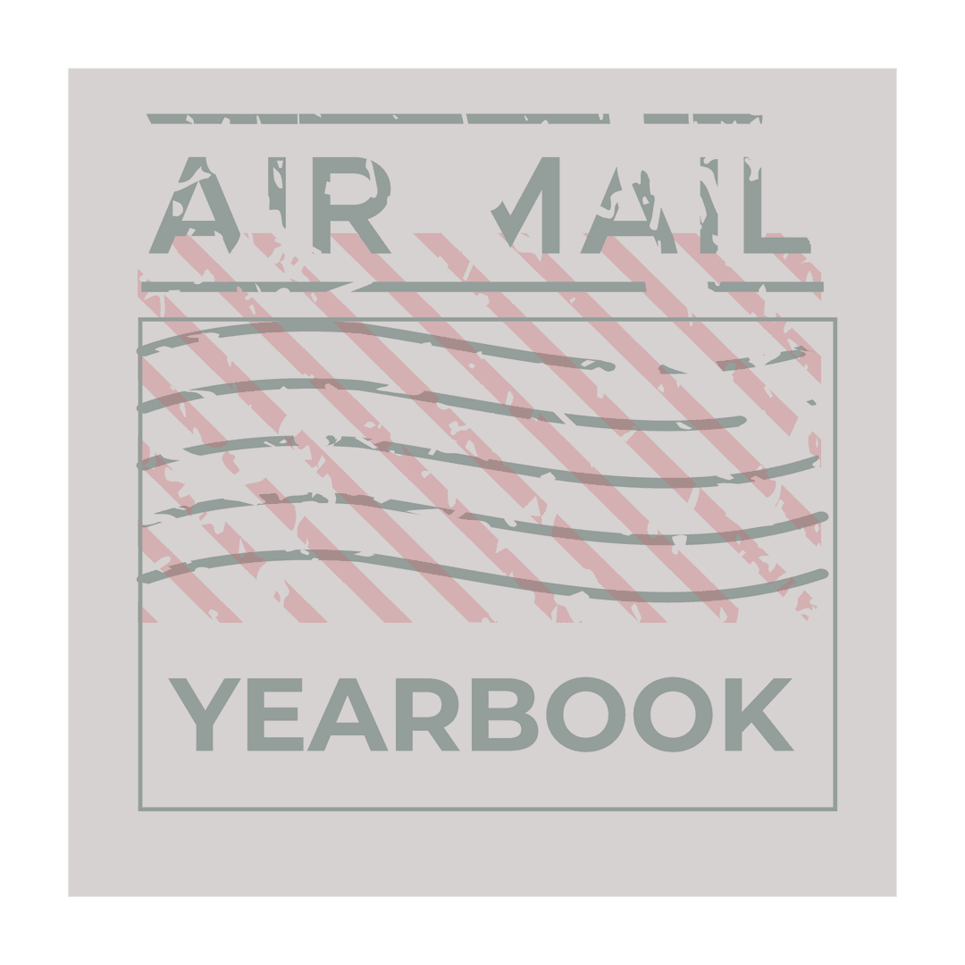 Vintage Air Mail Yearbook Stamp Seal in Transparent Design