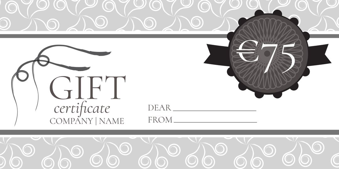 Elegant Grey Gift Certificate Template with Classic Design - Download Free Stock Templates Pikwizard.com