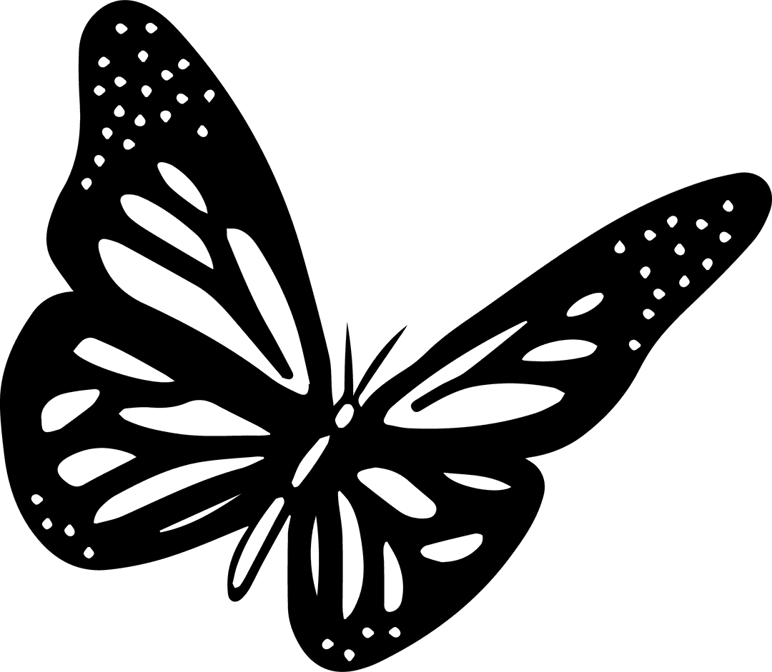 Transparent Butterfly Silhouette with Intricate Wing Cutouts