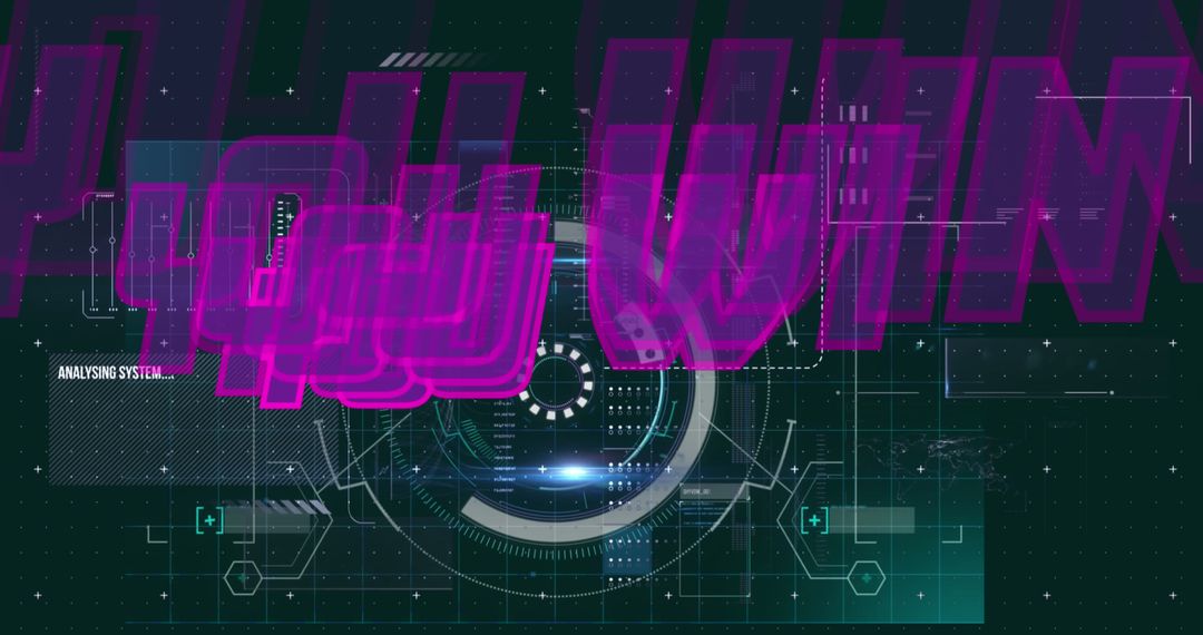 Futuristic Digital Victory Display with YOU WIN Message