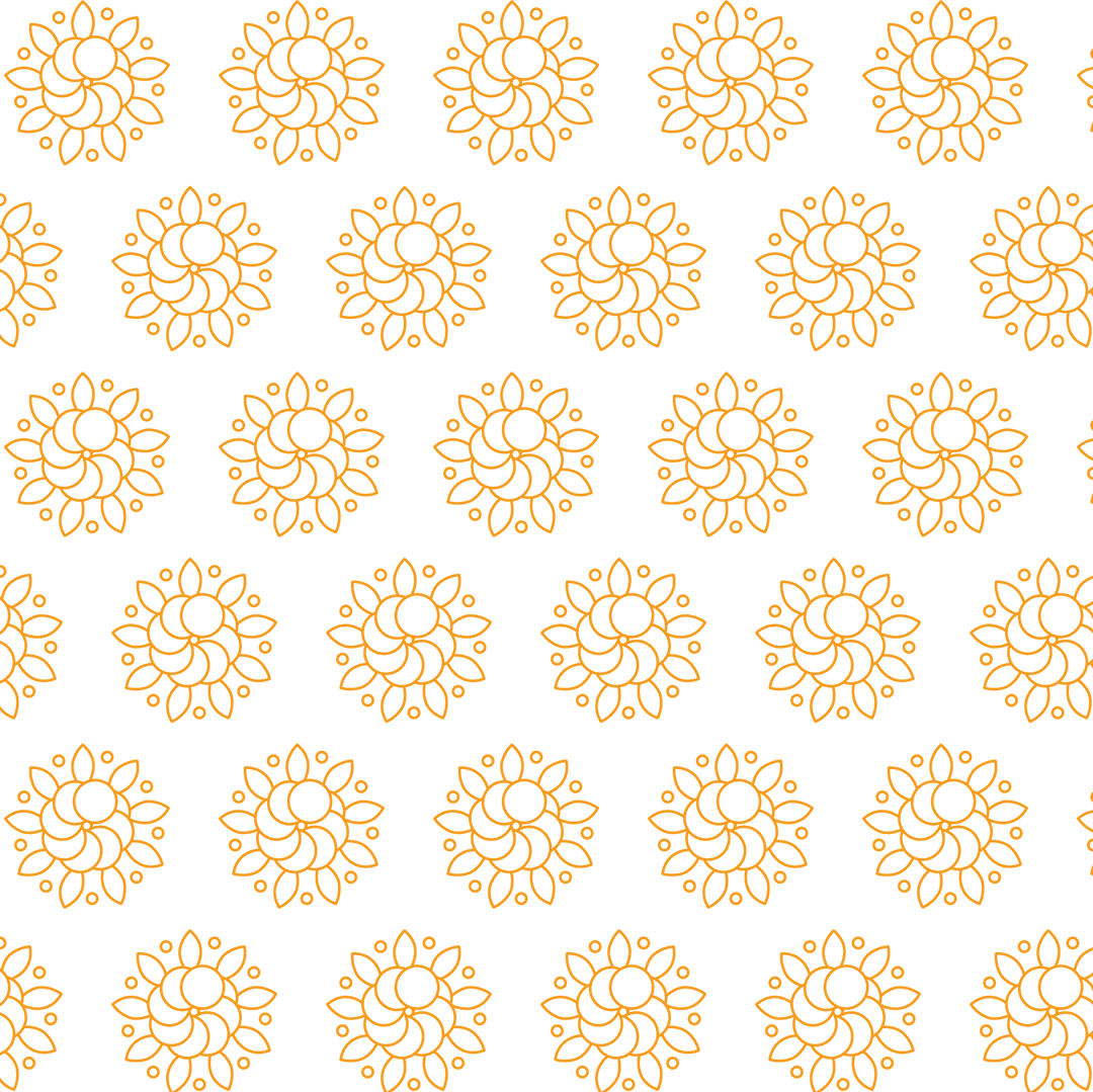 Seamless Yellow Ornate Pattern on Transparent Background Design