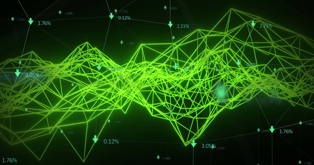 Futuristic Data Processing Interface with Green Geometric Patterns - Free Images, Stock Photos and Pictures on Pikwizard.com