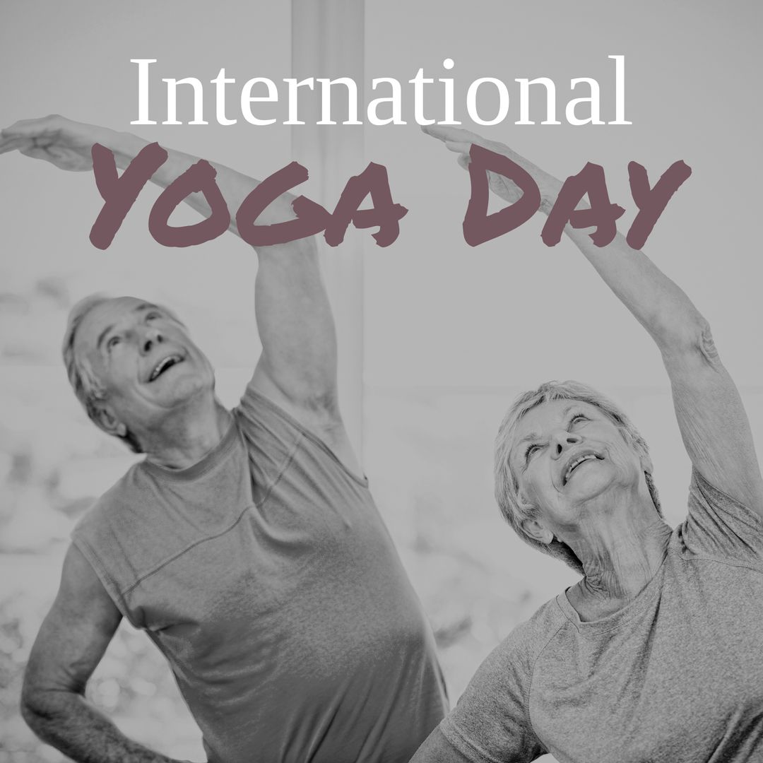 Mature Couple Celebrating International Yoga Day with Enthusiasm