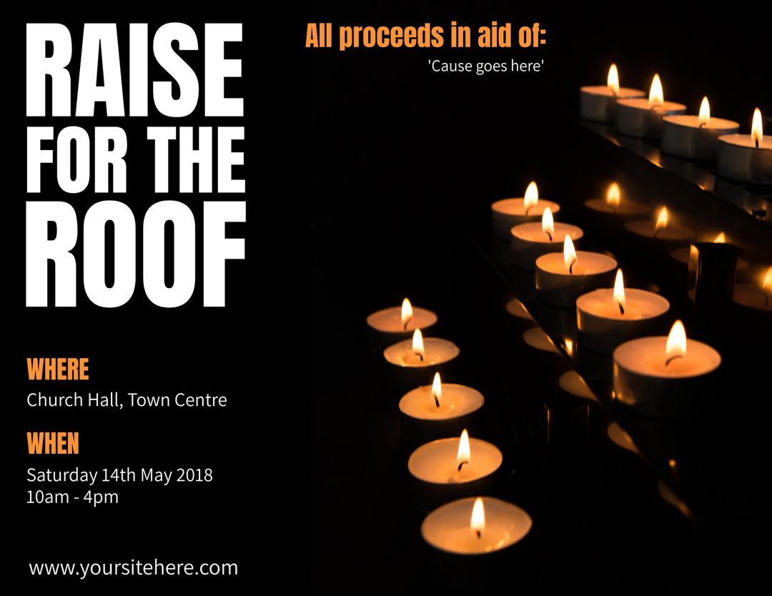 Glowing Candles Promoting Charitable Event Fundraiser