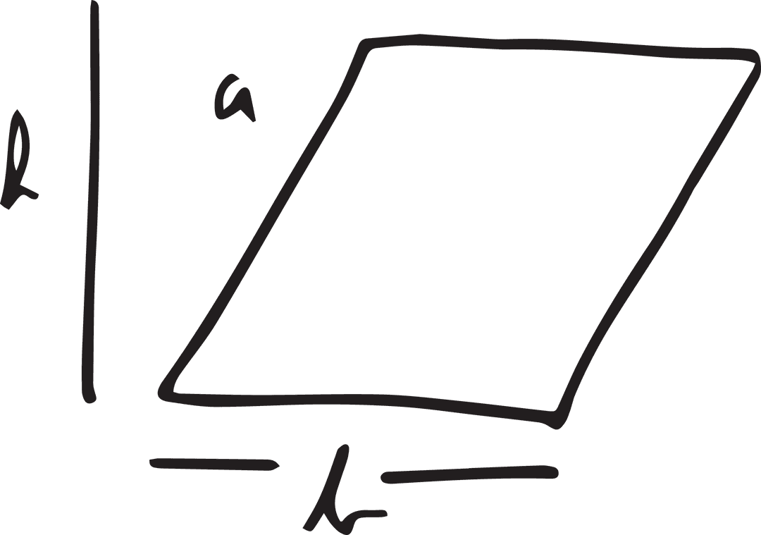 Transparent Geometric Parallelogram Sketch with Variables