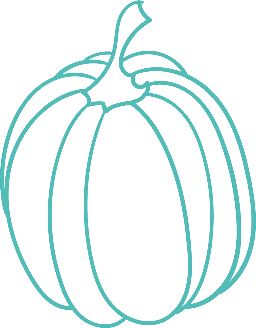 Vector Illustration Transparent Pumpkin Outline Design Close-up