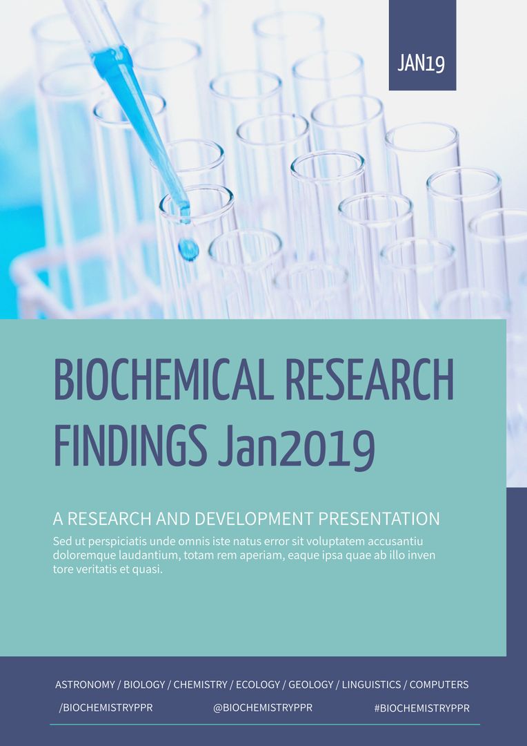 Biochemical Research Findings Jan 2019 Poster Design Template - Download Free Stock Templates Pikwizard.com