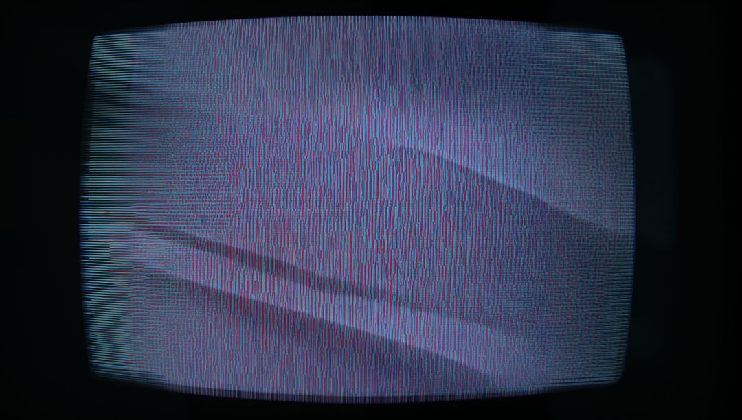 Retro CRT Television Displaying Neons Waves and Lines