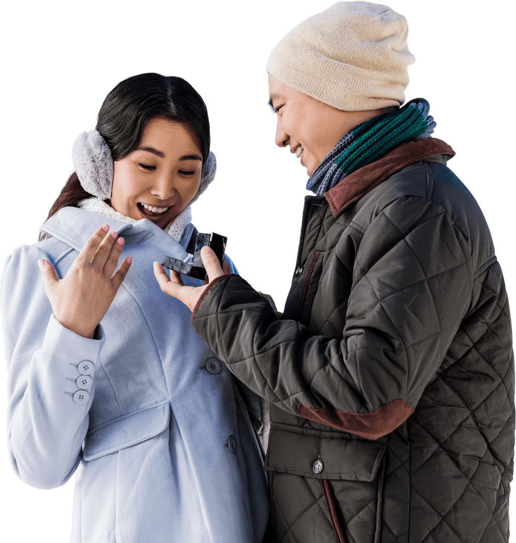 Transparent Engagement Proposal During Winter Outdoors