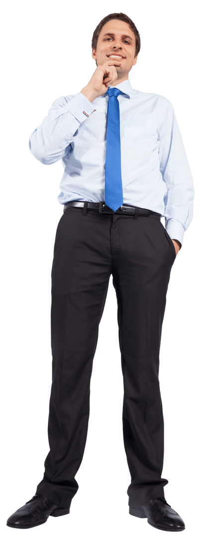Confident Businessman Posing Transparent Background