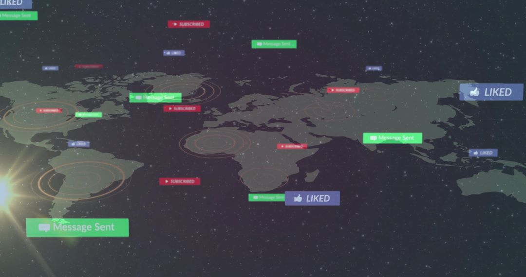 Futuristic Global Connectivity Interface over World Map