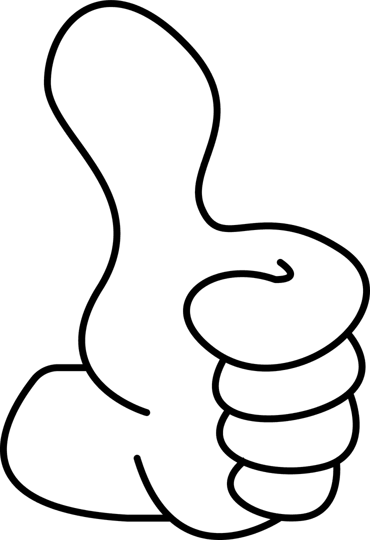 Thumbs-Up Approval Gesture on a Transparent Background