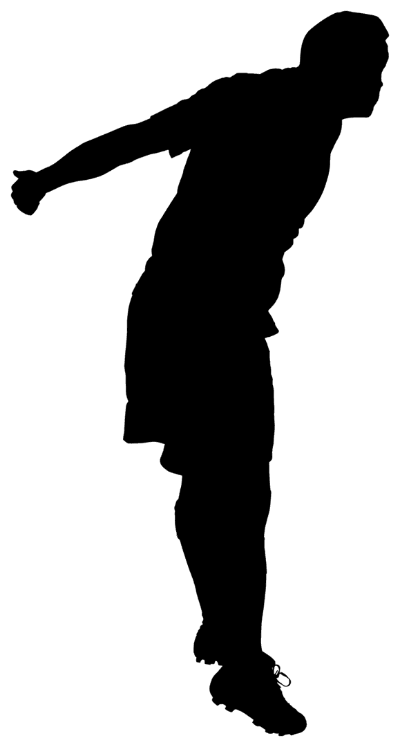 Transparent Silhouette of Jumping Footballer in Action