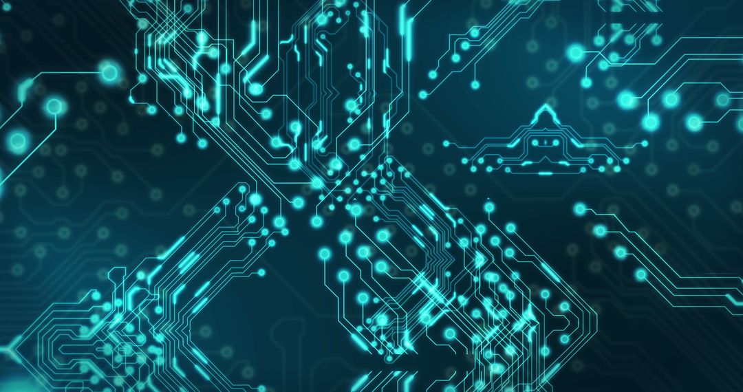 Glowing Blue Circuit Board Lines Technology Abstract Background