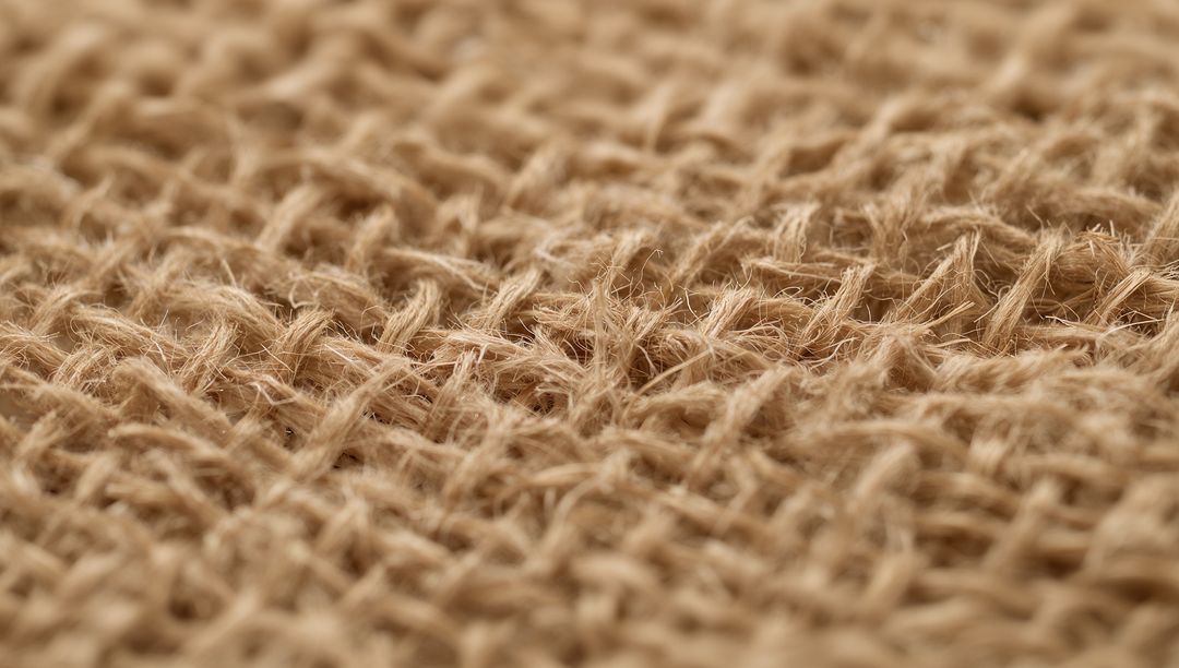Macro burlap texture revealing coarse woven jute fibers and frayed threads