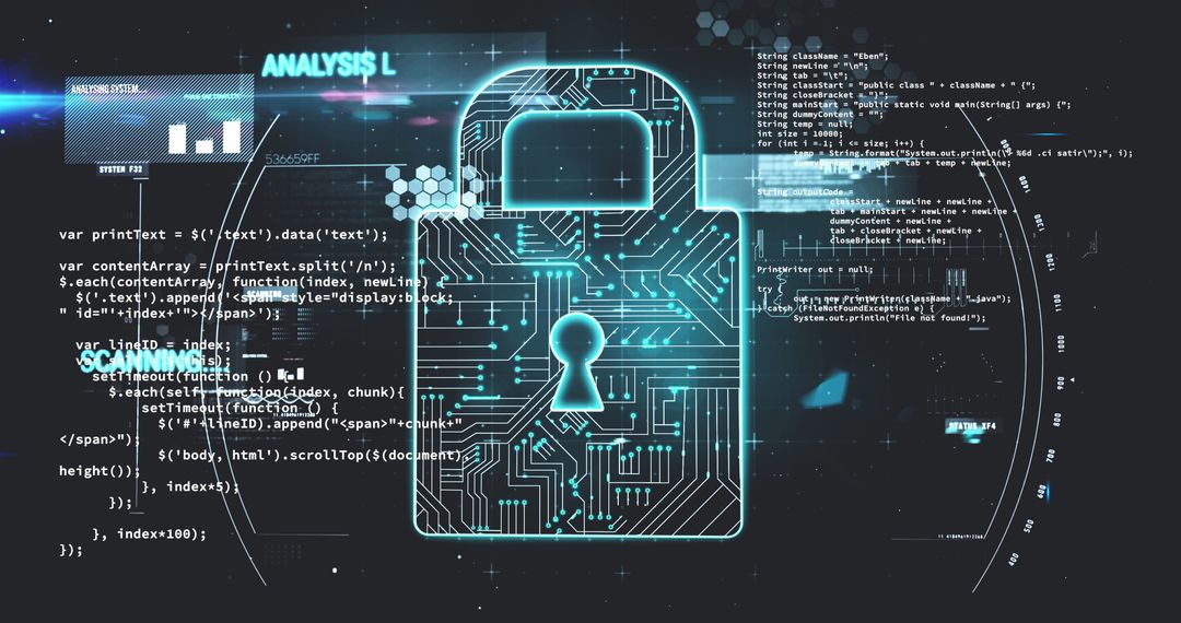 Digital Padlock Representing Online Security Technology