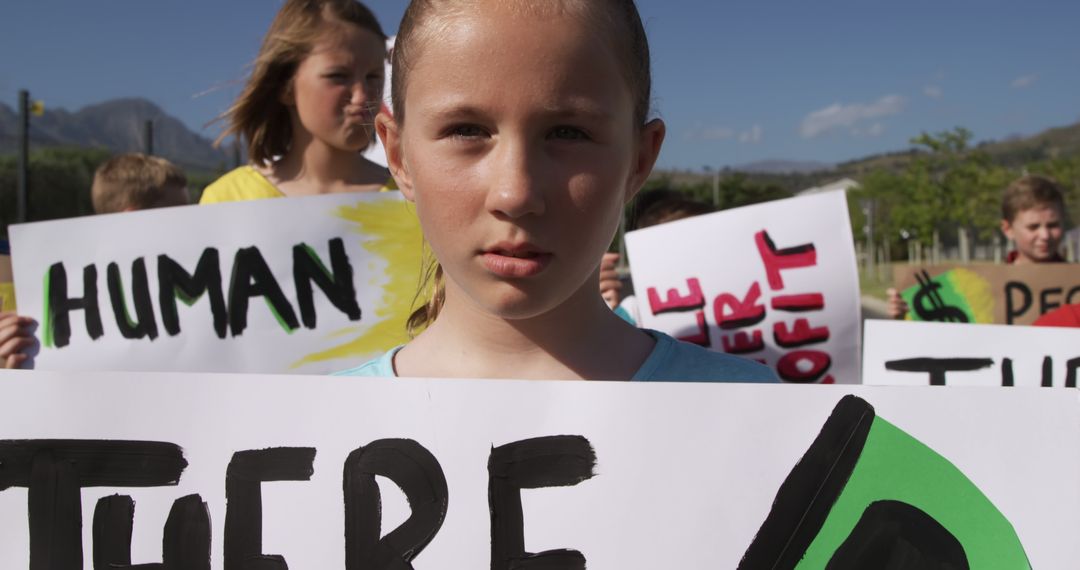 Young Activists Holding Protest Signs for Climate Change - Free Images, Stock Photos and Pictures on Pikwizard.com