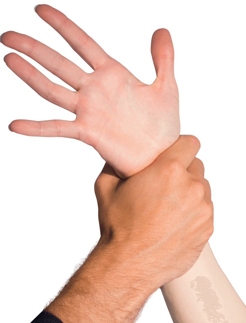 Transparent Hands Gesture Woman's Wrist Held