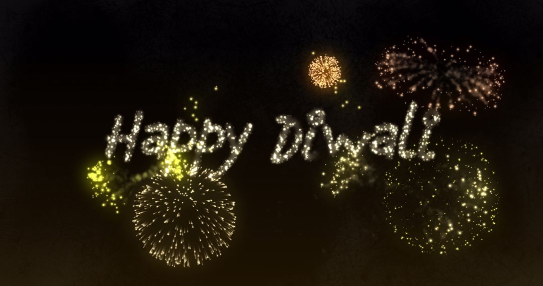 Happy Diwali Greeting with Fireworks Display