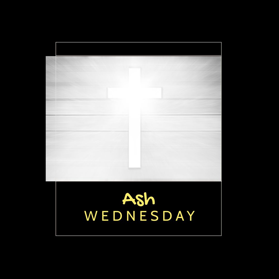 Ash Wednesday Graphic with Illuminated Cross