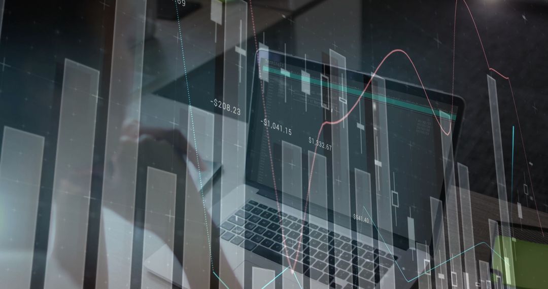 Financial Analyst Exploring Data Visualizations on Laptop