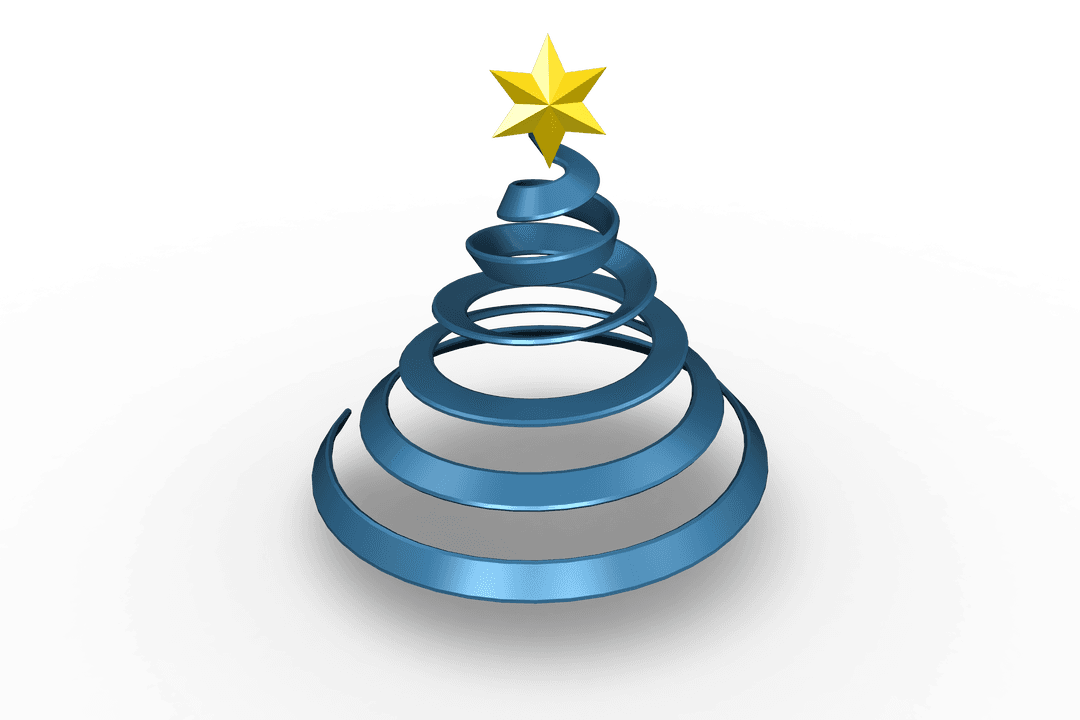 Transparent Spiral Christmas Tree Illustration with Star