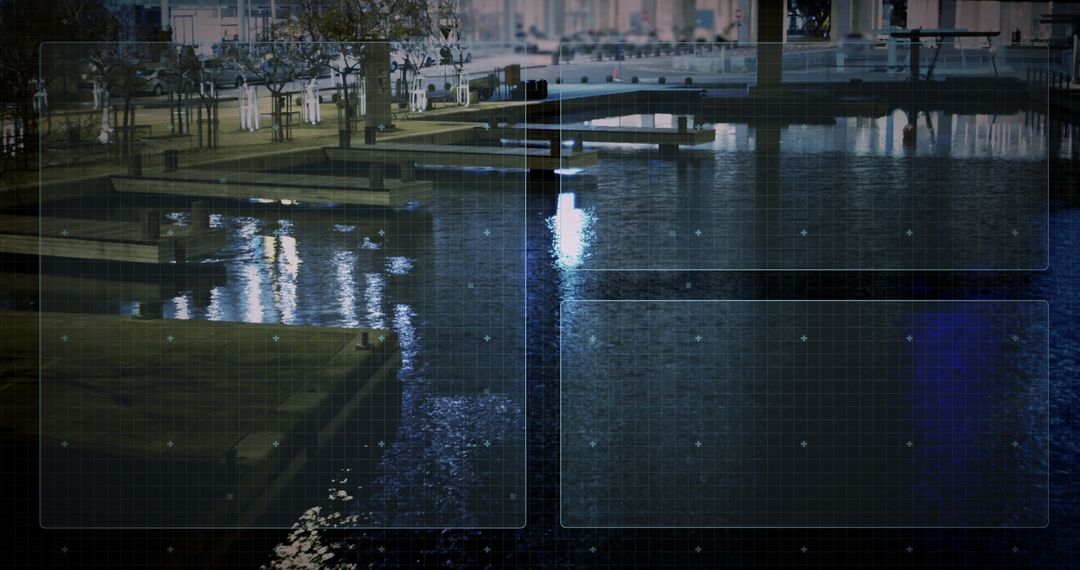 Digital Surveillance on Cityscape with Futuristic Interface