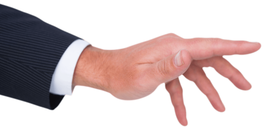 Transparent Hand of Businessman Writing with Chalk Gesture Cutout