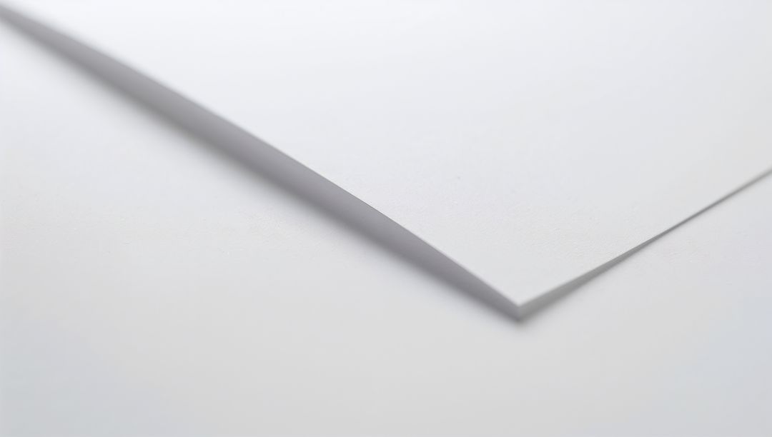 Stacking white paper creating minimal diagonal with soft shadow and clean texture