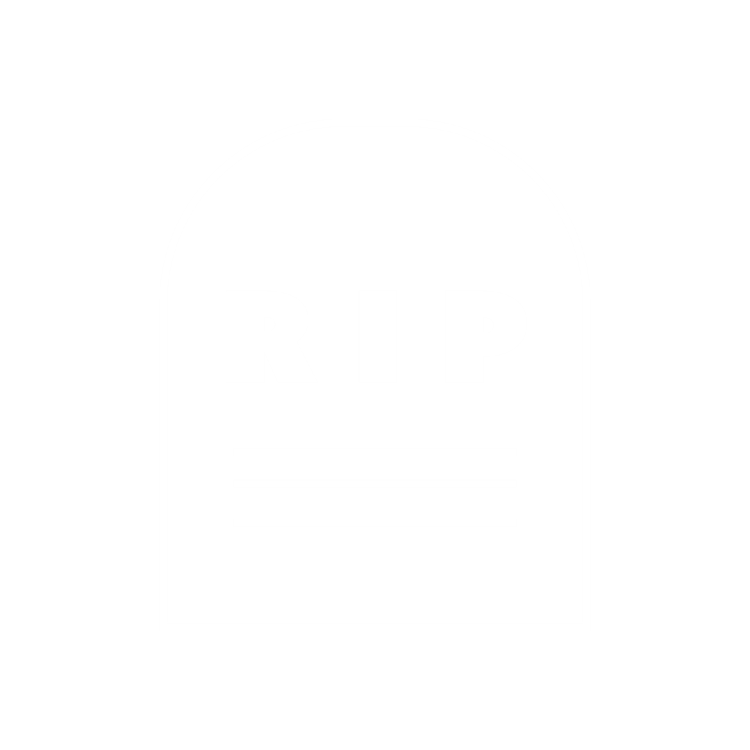 Transparent Illustration of RIP Gravestone Icon on Blank Background