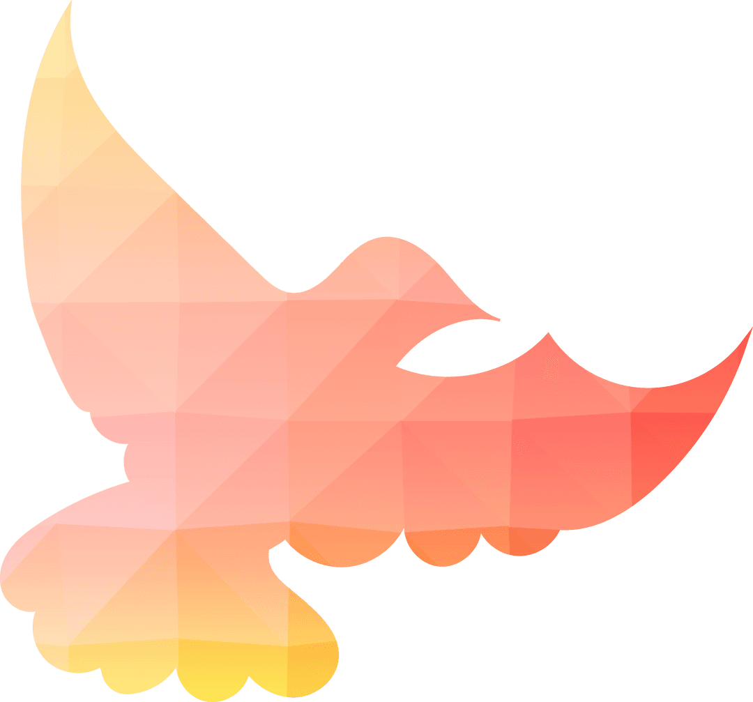 Translucent Geometric Dove Bird Silhouette
