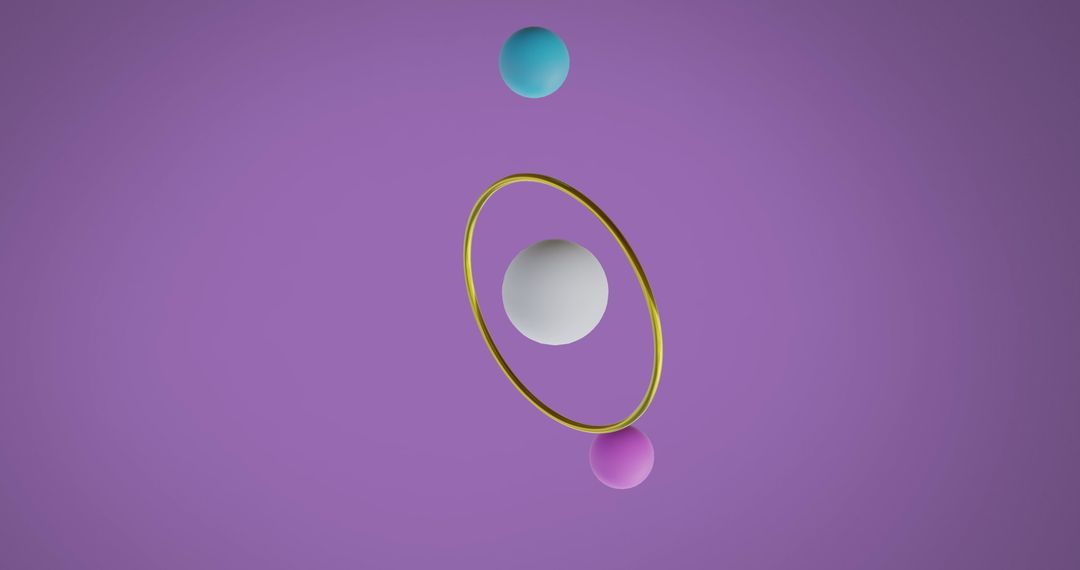 Floating Multicolored Spheres with Golden Ring