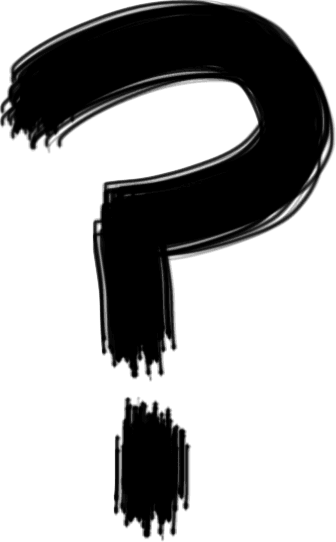 Transparent Question Mark Icon on Black Background