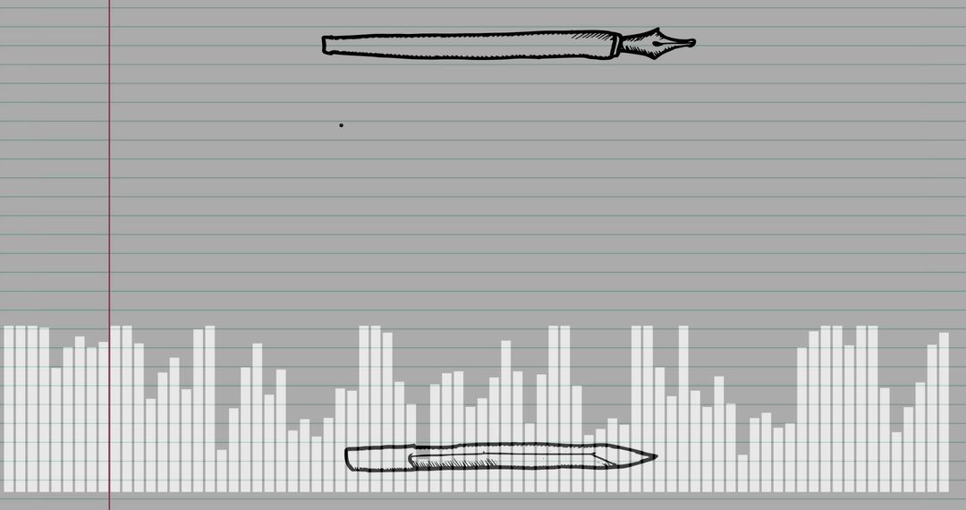 Fountain Pen and Equalizer on Styled Ruled Paper