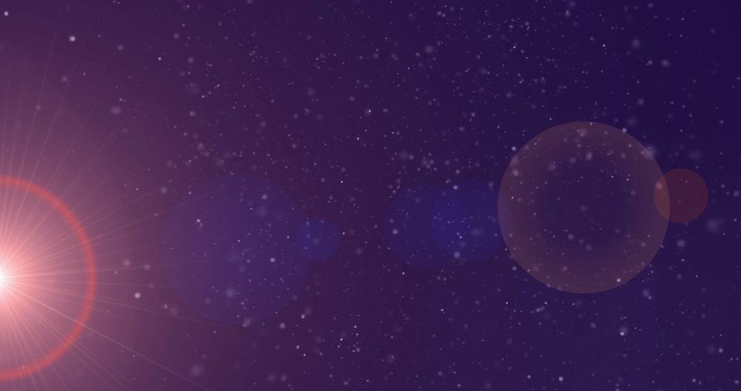 Floating White Lights and Vibrant Bokeh on Dark Background