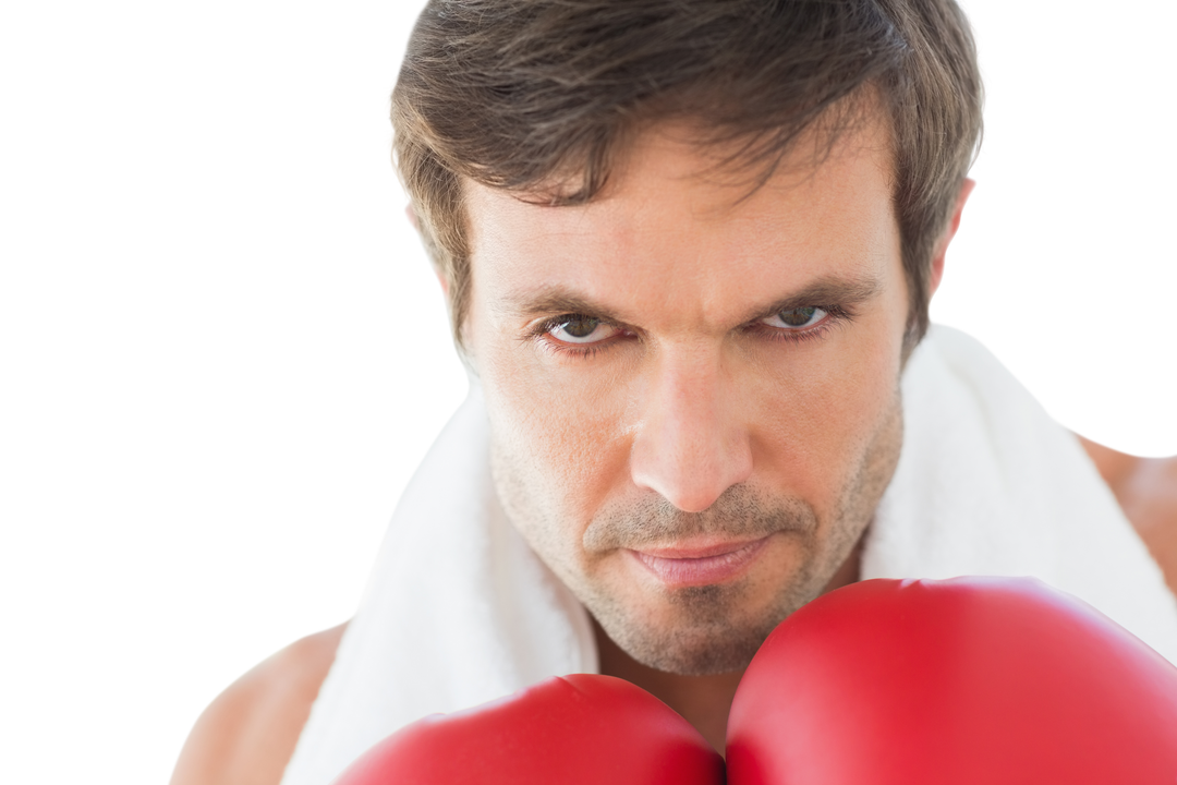 Caucasian Male Boxer in Red Gloves Isolated on Transparent Background - Download Free Stock Images Pikwizard.com