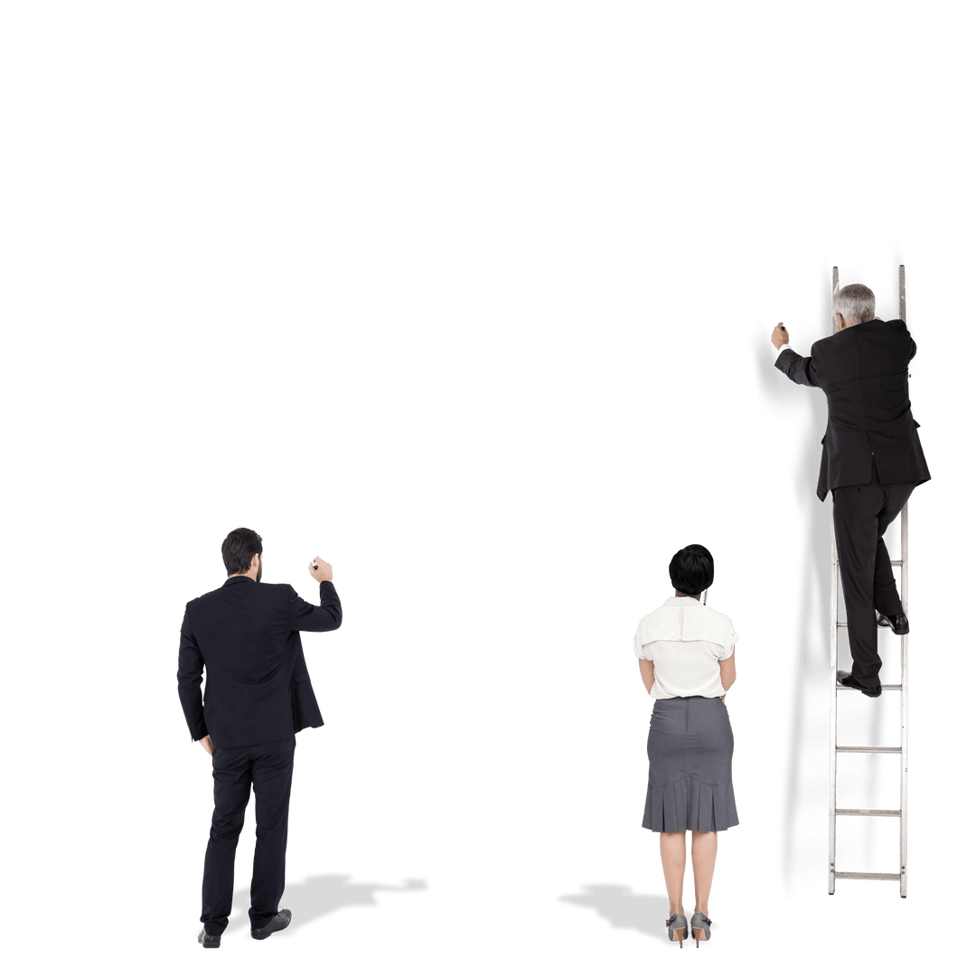 Business Colleagues Working Together on Transparent Background