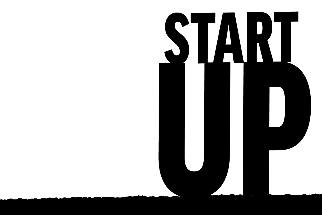 Startup Text on Transparent Background Illustration