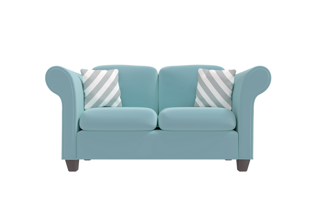 Blue Couch with Striped Pillows Transparent Background - Download Free Stock Images Pikwizard.com