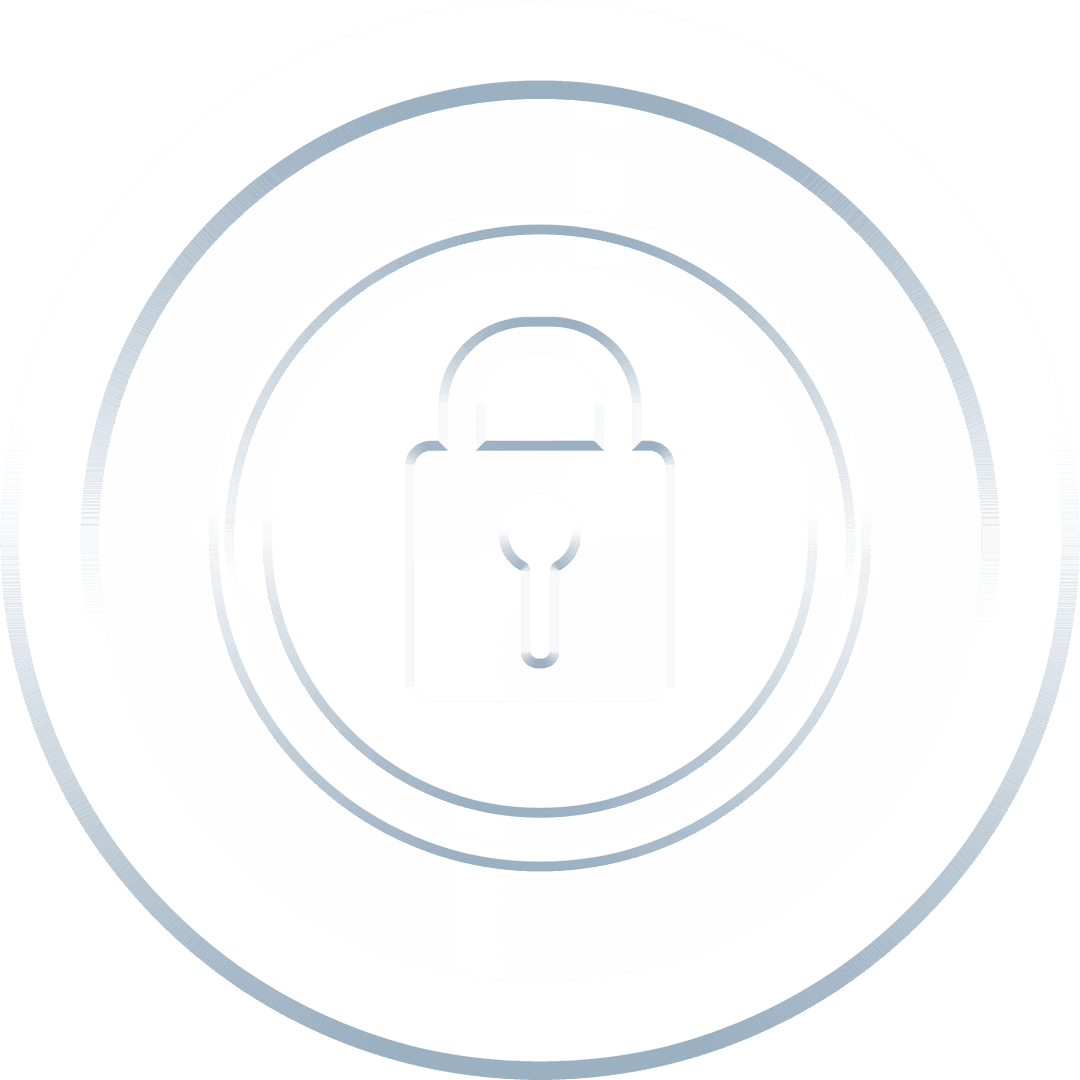 Transparent Security Lock Icon in Circular Design
