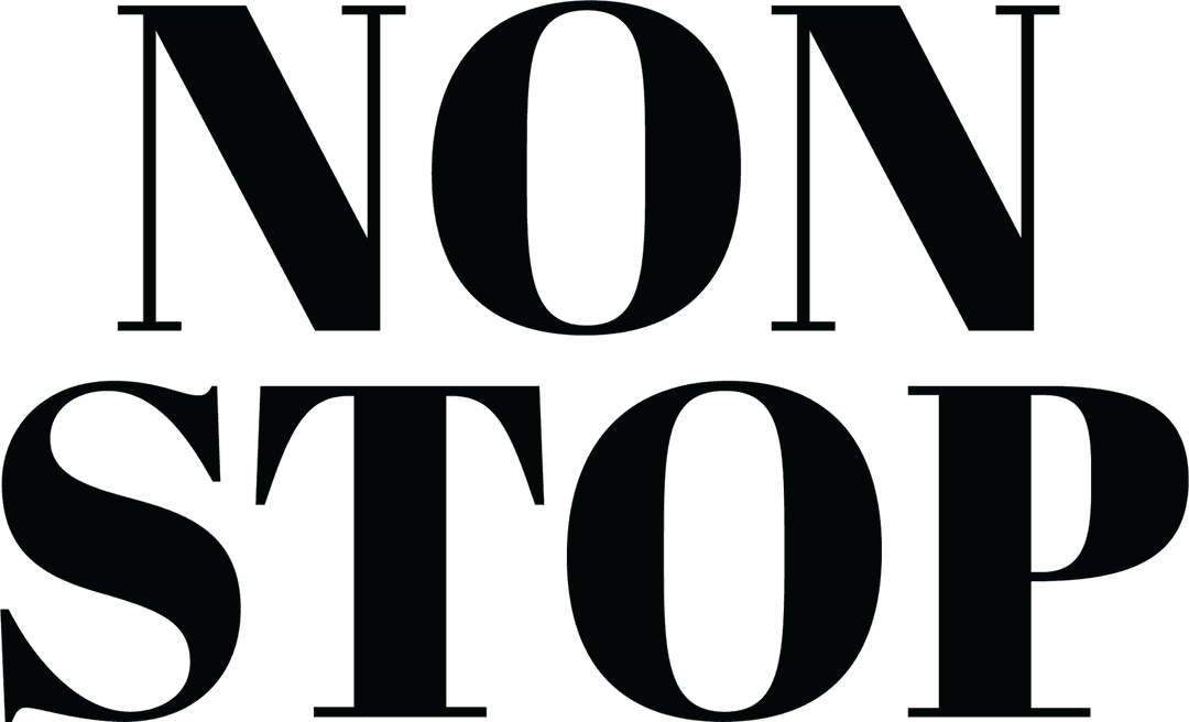 Bold NON STOP Text on Transparent Background for Versatile Use