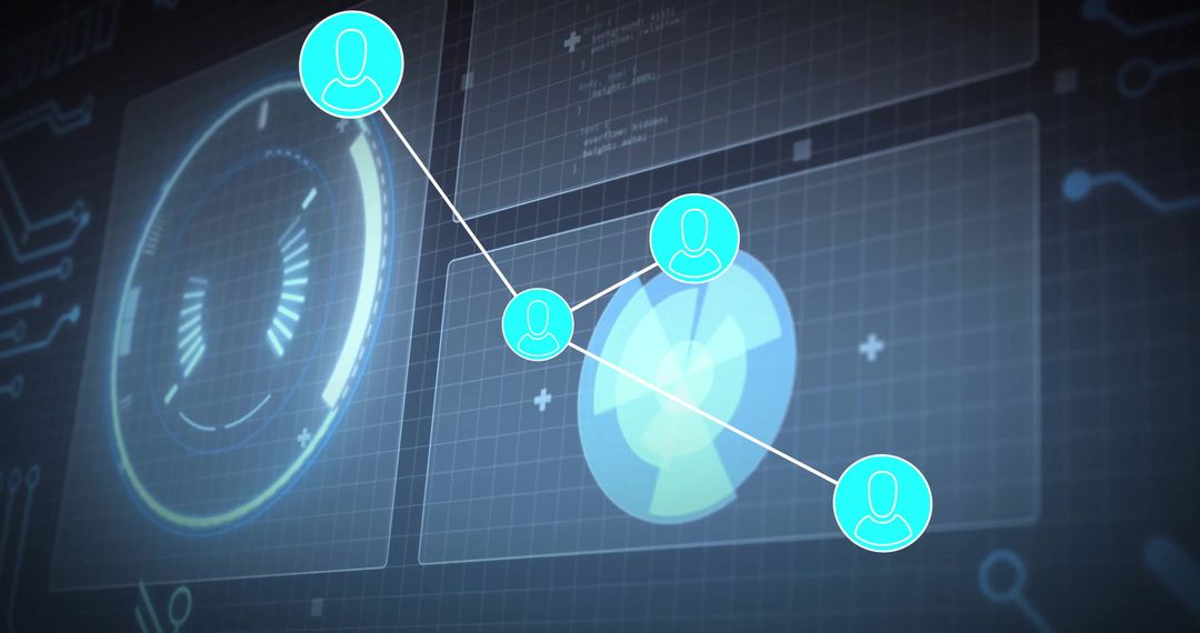 Digital Network Diagram Highlighting Data Connections