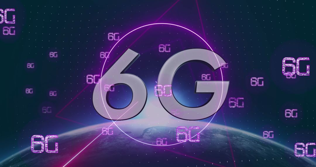 Futuristic 6G Technology Concept with Digital Globe