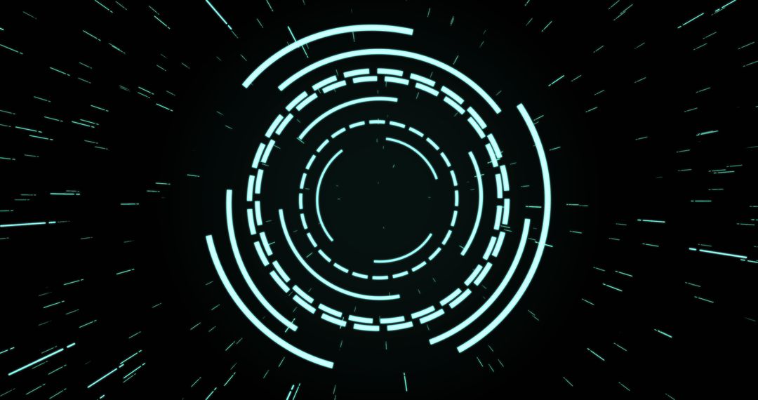 Pulsating Green Circular Interface on Black Background