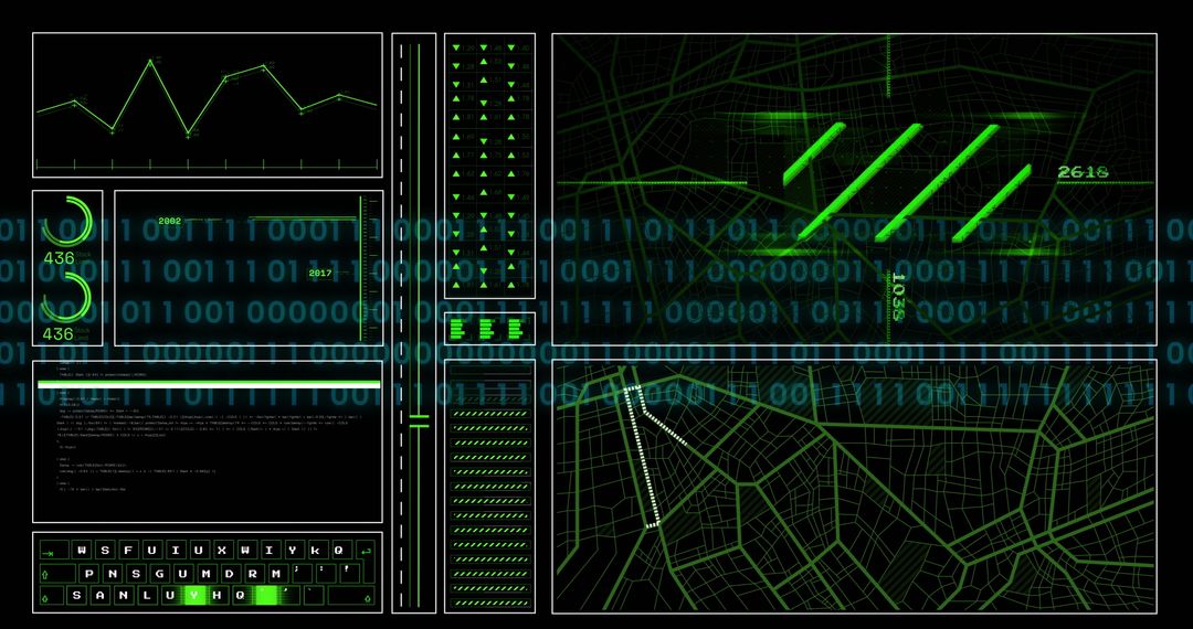 Futuristic Digital Data Processing and Binary Code - Free Images, Stock Photos and Pictures on Pikwizard.com