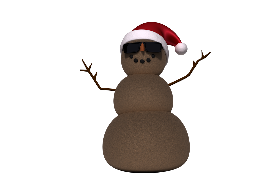 Transparent Vector Brown Snowman with Santa Claus Hat on Winter Celebration - Download Free Stock Images Pikwizard.com